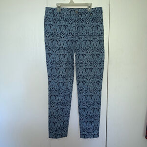 Women's Chico's Pants Size 1 Regular Blue Floral Print